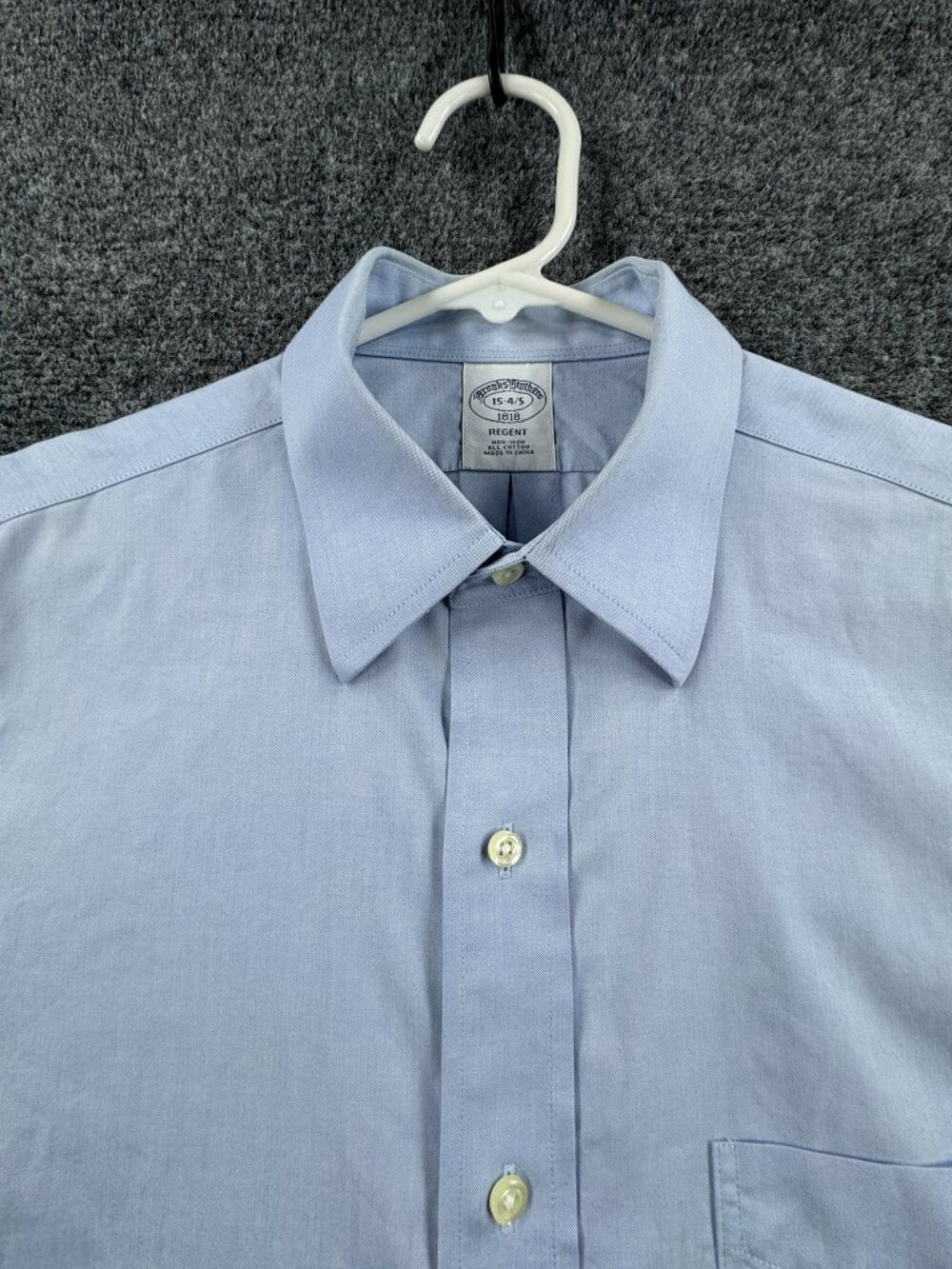 Brooks Brothers 15 4/5 Point Non-Iron Cotton Blue Regent Shirt Men Solid Office